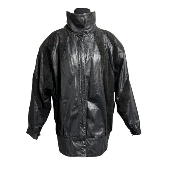 COMINT Vintage Women SZ  L Leather Jacket Dolman Sleeve ARGENTINA Y2K Boho Bombe - Picture 2 of 16